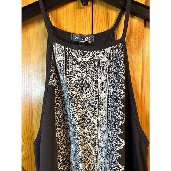 Billabong  Dark Gray High Neck Boho Spaghetti Strap Tank Top Size Small (8931) - Picture 2 of 5